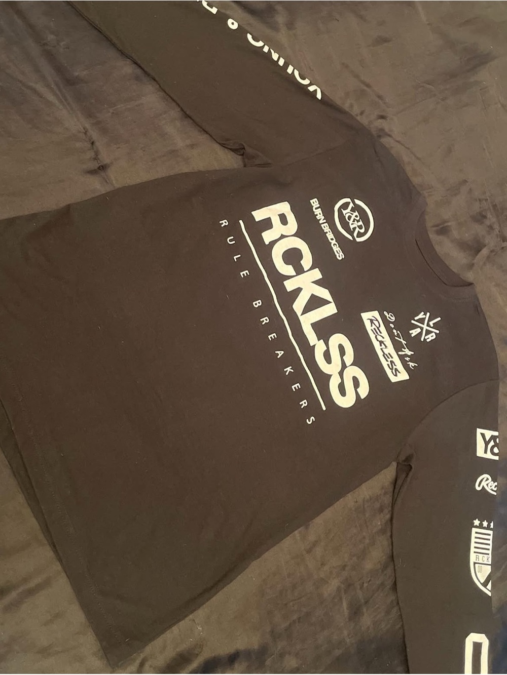 Young & Reckless Black Long Sleeve Graphic Tee
